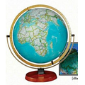 National Geographic 16" Byrd Illuminated Desk Globe w/ Teak Finish Base
